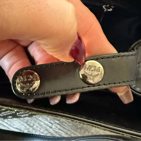 💎RARE MCM VINTAGE BUCKET BAG/ DENIM & LEATHER MATERIAL 💎 - Picture 9 of 13